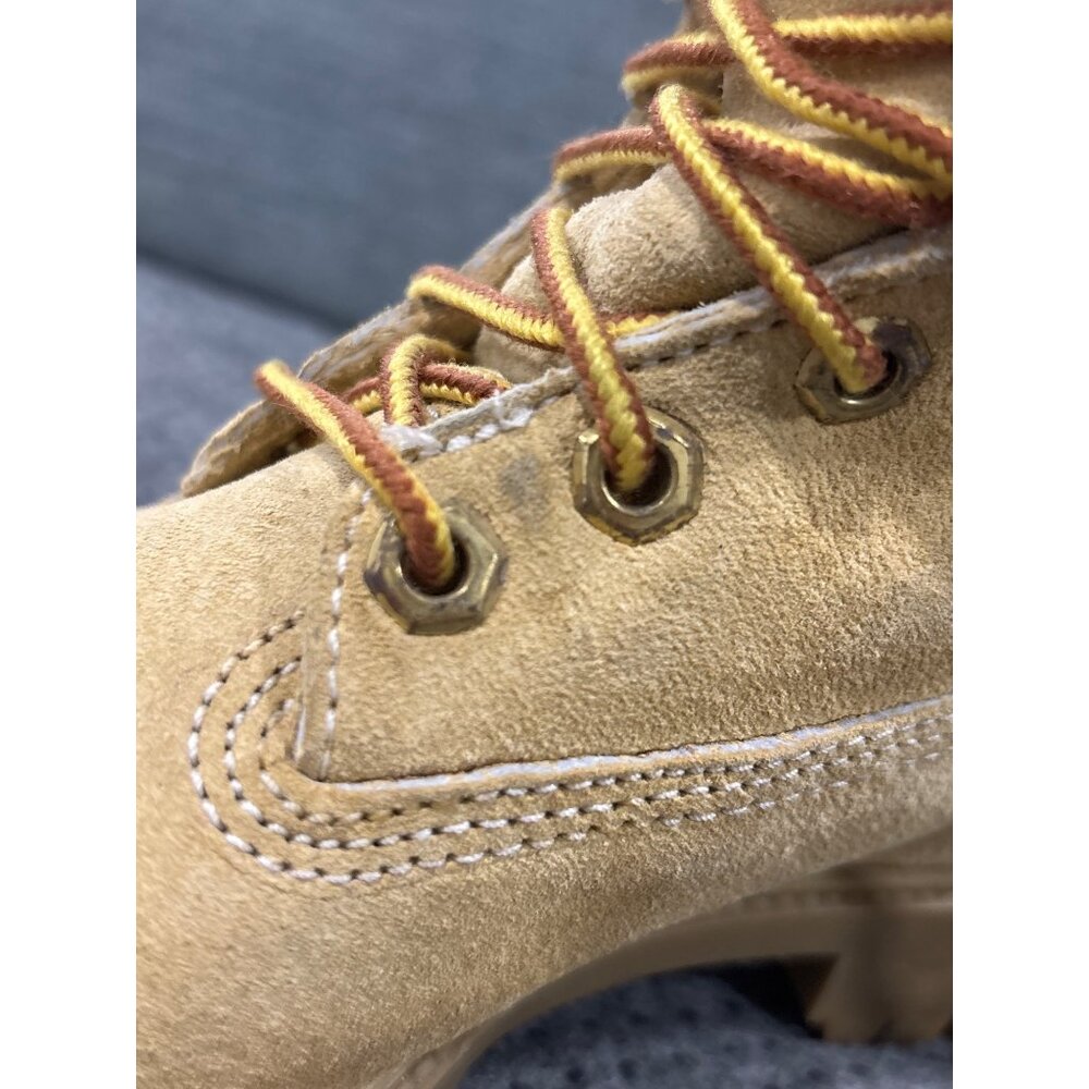 Wolverine Tan Lace-Up Work Boots Size 5 Suede Upper Rubber Sole Womens - Picture 3 of 13